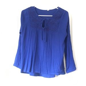 Rip curl Blue  Boho embroidered top Sz 10